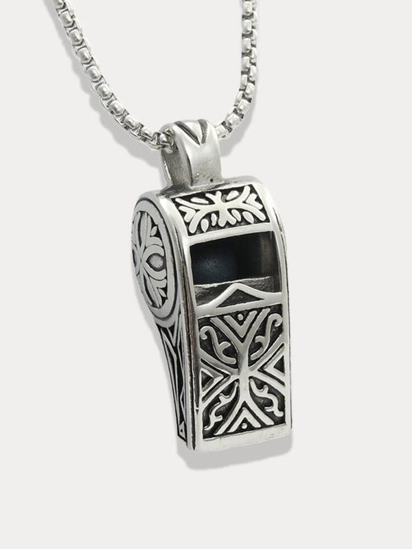 Vintage Trillerpfeifen-Anhänger mit Kette