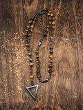Halskette mit Kreuz-Anhänger aus Naturstein