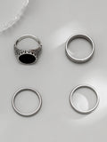 Stylishes 4-teiliges Ring-Set im Streetstyle
