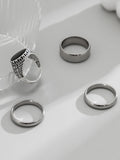 Stylishes 4-teiliges Ring-Set im Streetstyle