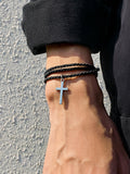 Mehrlagiges Wickelarmband mit Kreuz im Ethno-Stil
