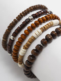 5-teiliges Retro-Holzperlen-Armband-Set