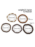 5-teiliges Retro-Holzperlen-Armband-Set