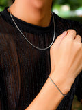 Schlichtes Schlangenketten-Set mit Halskette und Armband