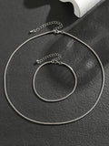 Schlichtes Schlangenketten-Set mit Halskette und Armband