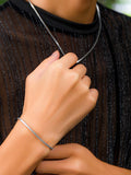 Schlichtes Schlangenketten-Set mit Halskette und Armband