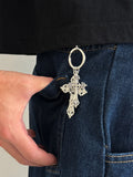 Retro Kreuzanhänger Schlüsselring Jeans-Hosenkette