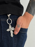 Retro Kreuzanhänger Schlüsselring Jeans-Hosenkette
