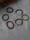 Böhmisches Vintage Holzperlen-Armband-Set