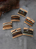 Böhmisches Vintage Holzperlen-Armband-Set