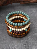 Böhmisches Vintage Holzperlen-Armband-Set