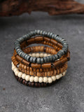 Böhmisches Vintage Holzperlen-Armband-Set