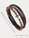 Mehrlagiges Leder-Kreuz-Armband