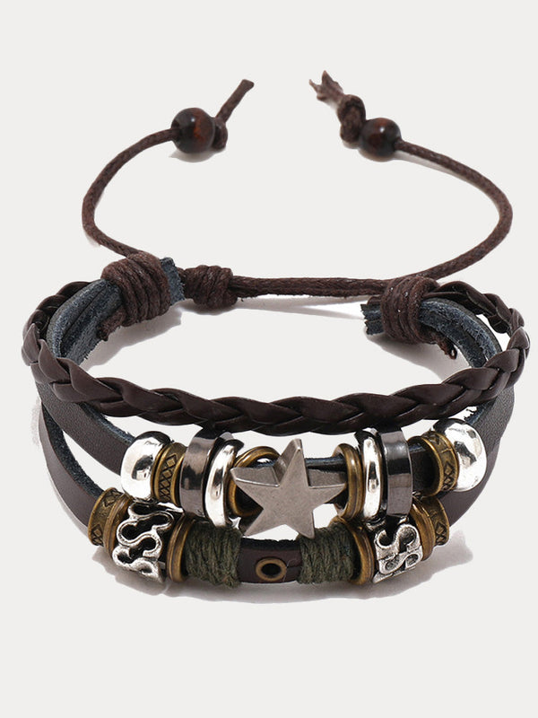 Retro Mehrlagiges Wickel-Lederarmband