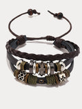 Retro Mehrlagiges Wickel-Lederarmband