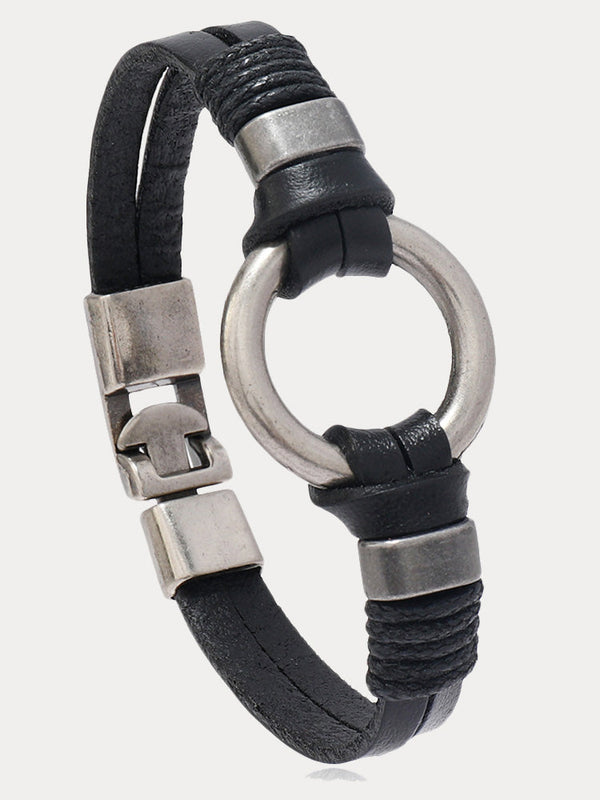 Retro Metall-Schnallen Lederarmband
