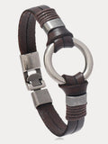 Retro Metall-Schnallen Lederarmband