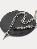 Gothic Punk Halskette mit Stern-Anhänger und Perlen