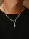 Wasserfeste Halskette mit Triple-Cross & Knebelverschluss