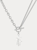 Wasserfeste Halskette mit Triple-Cross & Knebelverschluss