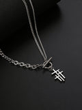 Wasserfeste Halskette mit Triple-Cross & Knebelverschluss