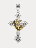 Modische goldene Halskette mit Kronen-Kreuz-Anhänger