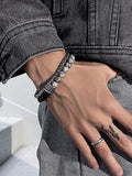 Lässiges Streetwear Doppelstrang-Perlenarmband