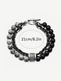 Lässiges Streetwear Doppelstrang-Perlenarmband