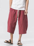 3/4 Shorts Freizeithose aus Baumwolle und Leinen