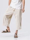 3/4 Shorts Freizeithose aus Baumwolle und Leinen
