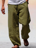 Weiche Baumwoll-Leinen Weißbeinige Hose