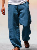 Weiche Baumwoll-Leinen Weißbeinige Hose