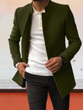 Trendiger einfarbiger Tweed-Blazer Armeegrün