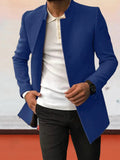 Trendiger einfarbiger Tweed-Blazer Armeegrün Blau