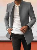 Trendiger einfarbiger Tweed-Blazer Armeegrün Grau