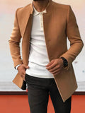 Trendiger einfarbiger Tweed-Blazer Armeegrün Khaki