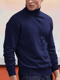 Herren Basic-Rollkragenpullover aus Baumwoll-Mix