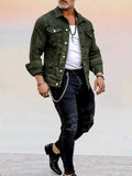 Coofandy Lässige Jeansjacke mit Knopfleiste