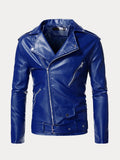 Lederjacke mit Revers und Reißverschluss