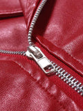 Lederjacke mit Revers und Reißverschluss