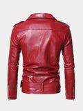 Lederjacke mit Revers und Reißverschluss
