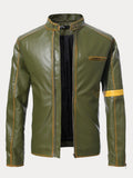 Punk-Lederjacke mit Stehkragen