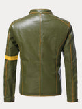 Punk-Lederjacke mit Stehkragen