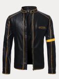 Punk-Lederjacke mit Stehkragen