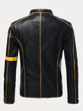 Punk-Lederjacke mit Stehkragen