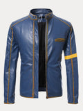 Punk-Lederjacke mit Stehkragen