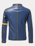 Punk-Lederjacke mit Stehkragen