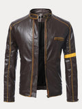 Punk-Lederjacke mit Stehkragen