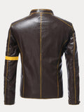 Punk-Lederjacke mit Stehkragen