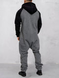 Coofandy Fleece-Sportoverall mit Kontrastnähten